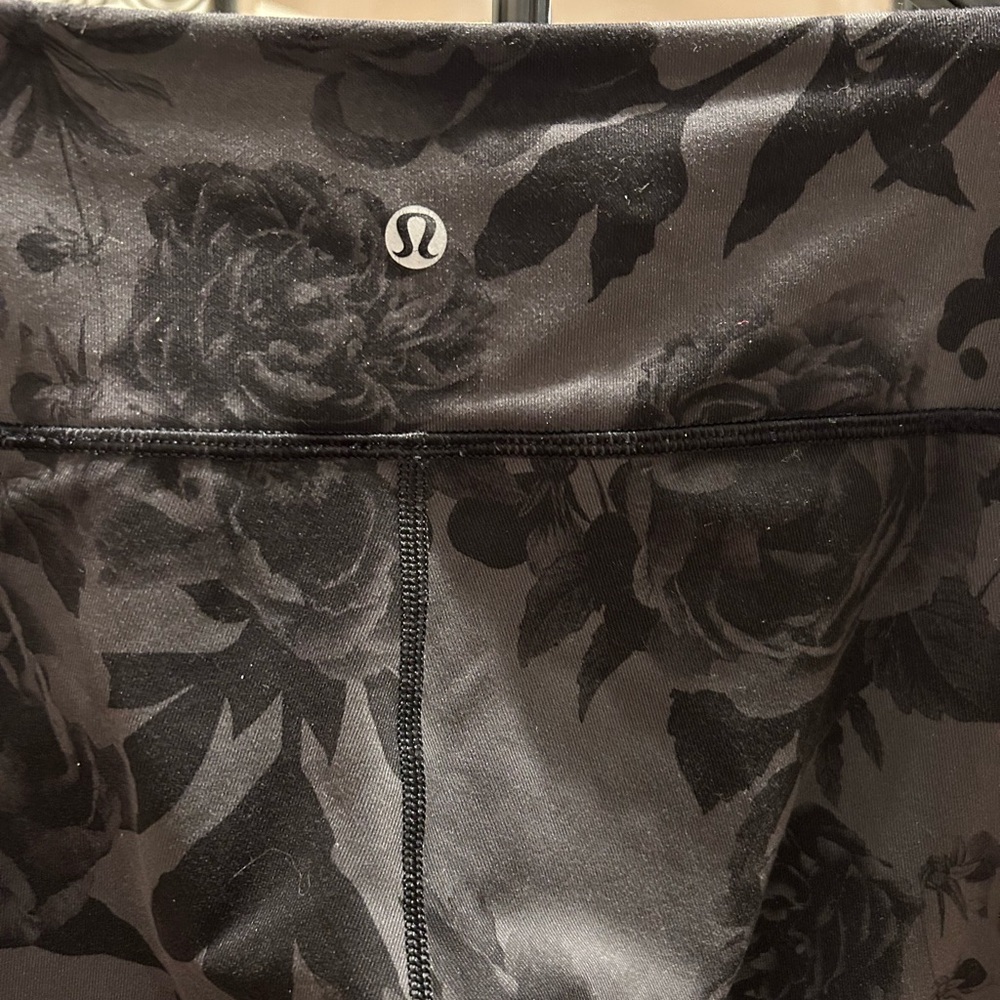 lululemon athletica Black Floral Print Leggings
